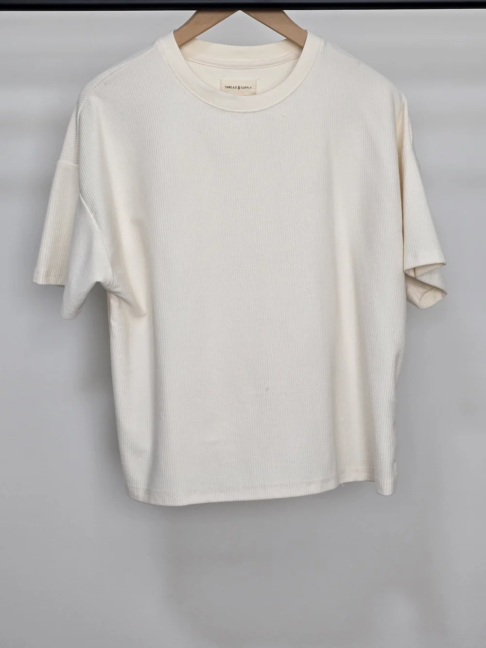 Thread & Supply Cream Ribbed Short-Sleeve Tee - Picture 3 of 3